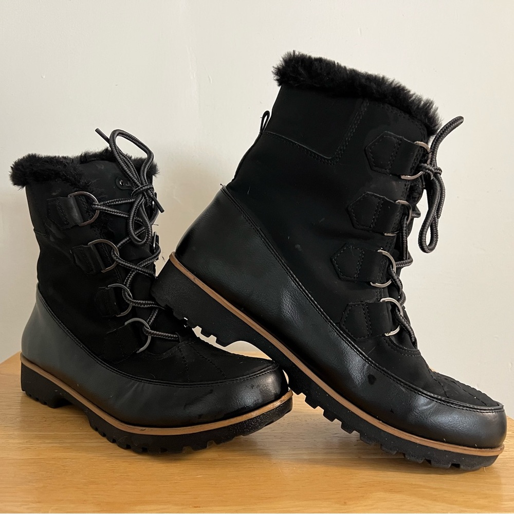 Black Winter Boots with Fur